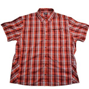 Sherpa Adventure Gear Mens XXL Plaid Short Sleeve Hiking Button Down Shirt